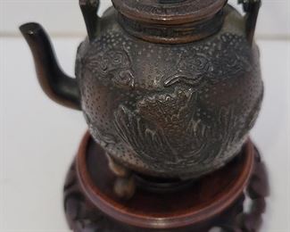 Chinese bronze miniature teapot.