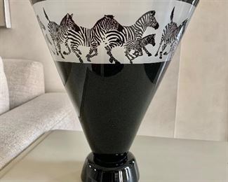 Correia glassworks Zebra artglass vase