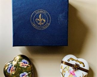 Chamart Limoges heart shaped boxes