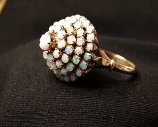 Gold and Opal Cluster Ring