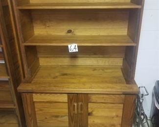 64 Pine cabinet and hutch a