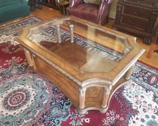 Designer 2 Tier Coffee Table with Glass Top