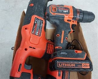 Black and Decker 20V drill and reciprocating saw