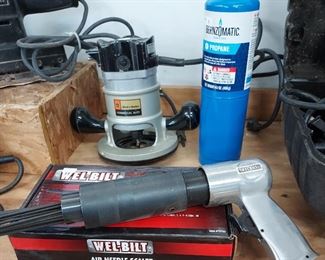 Needle scaler and B&D router