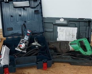 Hitachi reciprocating saw and Bosch router