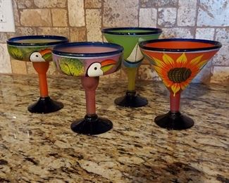 Beautiful hand-painted bar glassware