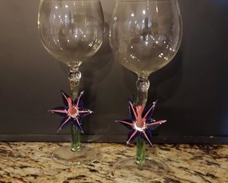 Hand-blown wine glasses