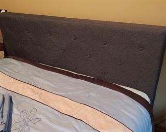 Grey tufted queen headboard