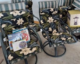 Mesh swivel patio chairs (set/4)