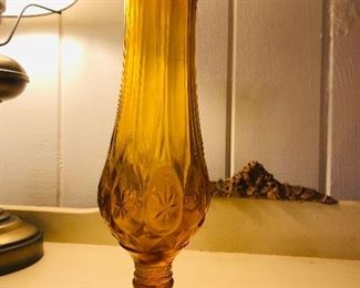 Vintage Amber glass vase