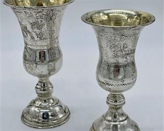 Lot 010
Pair of Sterling Kiddush Cups