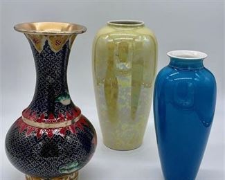 Lot 054
2 Studio Pottery Vases and Cloisonne Vase
