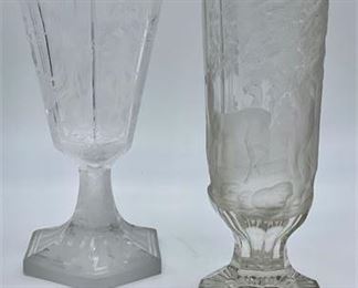 Lot 086
Moser Style Crystal Vase and Orrefors Chalice