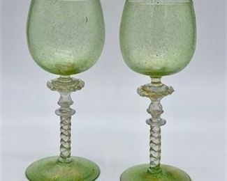 Lot 093
Venetian Green Goblets with Twisted Stems