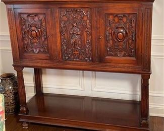 Lot 101
Renaissance Revival Style Carved Cabinet on Stand
