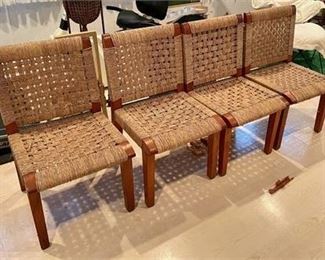 Lot 137
Set of 4 Danish Style Woven Rush Seat Chairs
