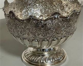 Lot 160
English Silver Plate Repousse Footed Bowl