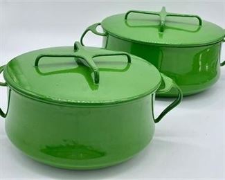 Lot 184
2 Vintage Dansk Green Enamel Cook Pots with Lids