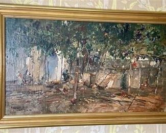 Lot 193
Continental Oil on Board Painting