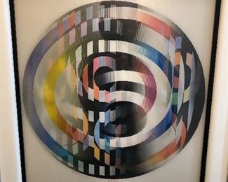 Yaacov Agam: Agamograph, “Infinite Rainbow”. Op Art Ltd Ed. acrylic print 