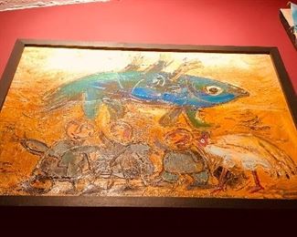 A good number of pieces of Haitian Art throughout the house