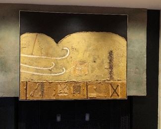 Mid-century modern large oil painting