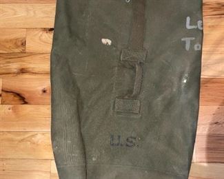 USAF WWII Green Canvas Duffel Bag!