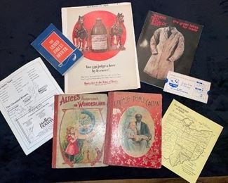 Alice’s Adventure in Wonderland $ Uncle Tom’s Cabin M.A. Donahue & Co, Where 2 World’s Meet,1995 Lion’s Club Charity B-Ball Program Signed by Cleveland Browns Players, Etc!
