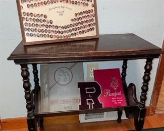 Vintage Wood  Bookseller Table & Perrysburg/Rossford HS Memorabilia!