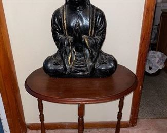 Vintage 24” Praying Buddha Statue & Vintage Collapsible Table!