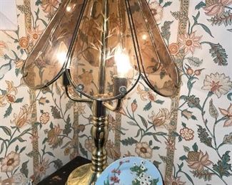 Brass & Glass "Touch" Lamp!