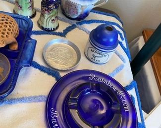 Razobrite Ceramic Bath Razor Sanitizer, Royal Bavarian Sugar Bowl Flow, Barr Hotel Lima, OH Rainbow Room Ashtray, Hand Painted Floral Salt & Pepper Shakers, Etc!