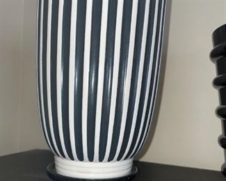 Wedgewood Black & White Stripes Art Deco Norman Wilson Vase!