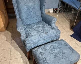 303 Pearson Oxford Court Wing Back Chair  Ottoman