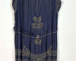 079 Vintage Silk Drop Waist Dress