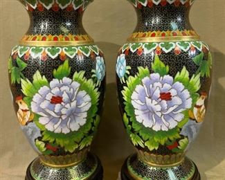 011 Pair of Cloisonne Vases