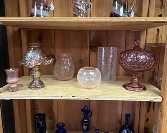 VIntage Glassware and Shirly Temple Pitcher and Mugs