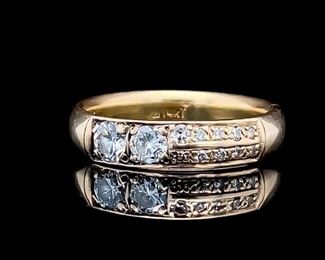 Asymmetrical Artistry! Elegant Vintage 2-Stone Diamond Channel Ring in 14k Yellow Gold