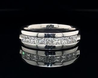 Classic Men’s 1.80ctw Princess Diamond Channel Band Comfort Fit