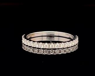 Estate Slender Classic 0.50ctw Diamond Stacking Band in 14k White Gold