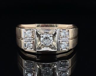 Men's Diamond Ring in 14k Yellow Gold