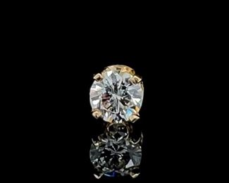 SINGLE 0.25ctw Round VS Diamond Solitaire Stud Earring in 14k Yellow Gold