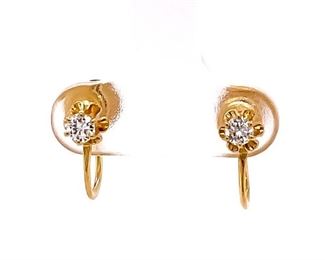 Vintage Buttercup Clip on Earrings in 14k Gold