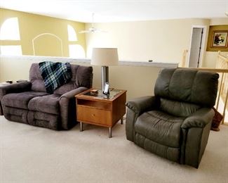 Leather Recliner, Loveseat w/ Power recline