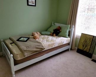Twin Bed frame and bedding 