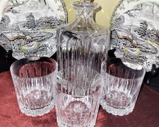 Crystal, Decanter and rocks glasses