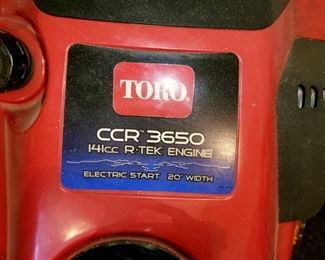 Toro CCR 3650, W/ Electric start & 20"width