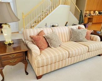 Baker, sofa, Thomasville end tables, 