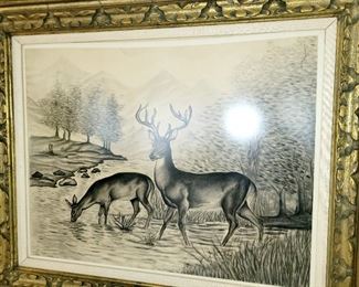 Pencil, Charcoal, art, 1918. Enders