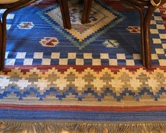 Southwest inspired wool rug made in India, 6’x 9’. 